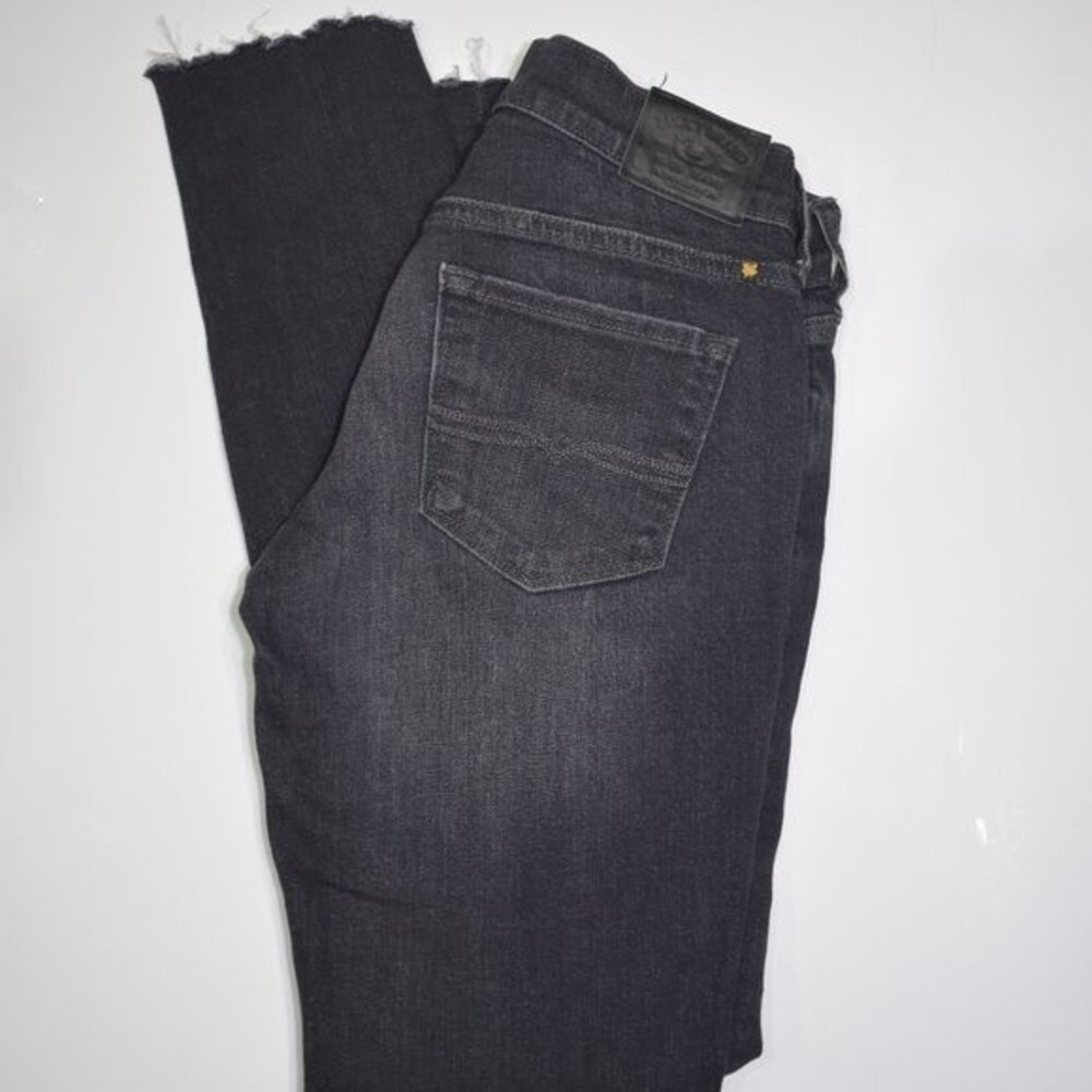 Lucky Brand Jeans Womens Size 00 24 Skinny Black Distressed Frayed